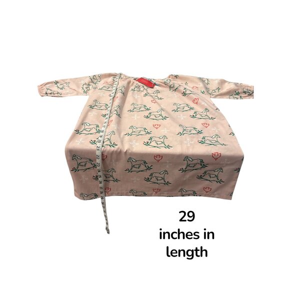 La Paloma Girls Cotton Horse Print Dress 8-9Y Pink Peasant Boho Holiday - Picture 9 of 9